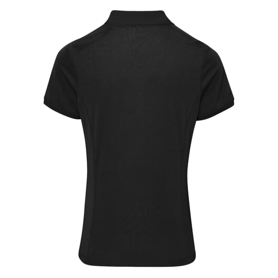 Premier Womens/Ladies Coolchecker Short Sleeve Pique Polo T-Shirt (Black) - Image 2