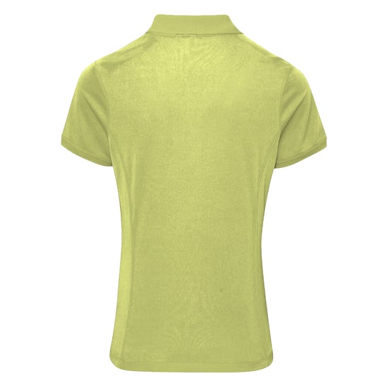Premier Womens/Ladies Coolchecker Short Sleeve Pique Polo T-Shirt (Lime) - Image 2