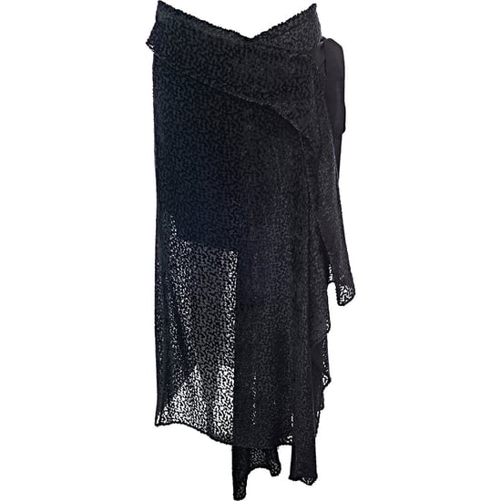RAEY Womens Devore Velvet Wrap Skirt in Black - Image 1