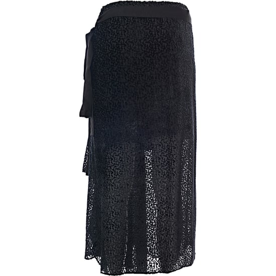 RAEY Womens Devore Velvet Wrap Skirt in Black - Image 2