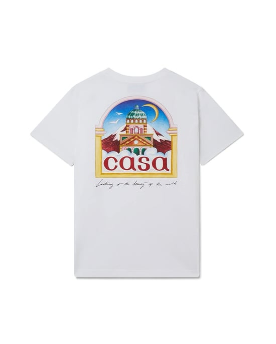 Casablanca Vue De L’Arche T-Shirt in White - Image 2
