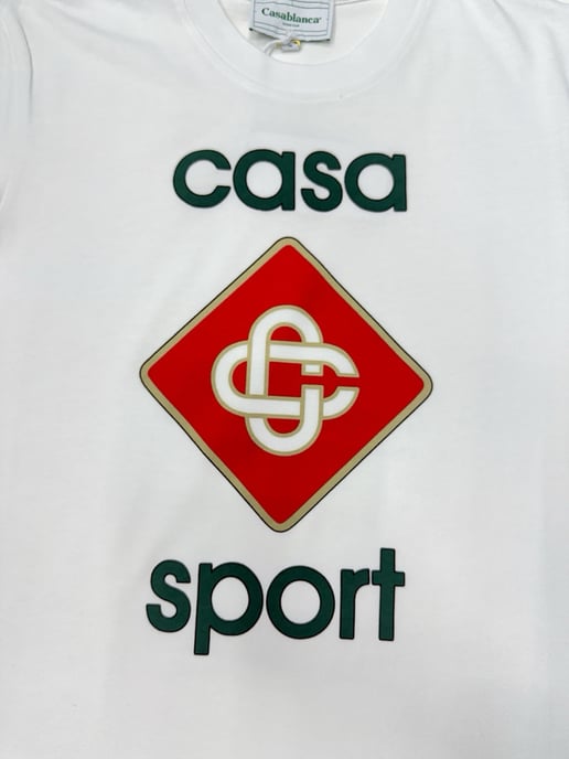 Casablanca CASA Sport Logo T-Shirt in White - Image 3