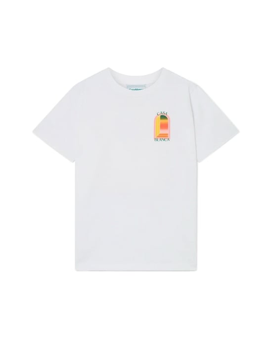 Casablanca Gradient Arch Logo Printed T-Shirt in White - Image 3