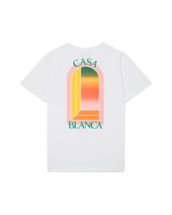 Casablanca Gradient Arch Logo Printed T-Shirt in White - Image 4