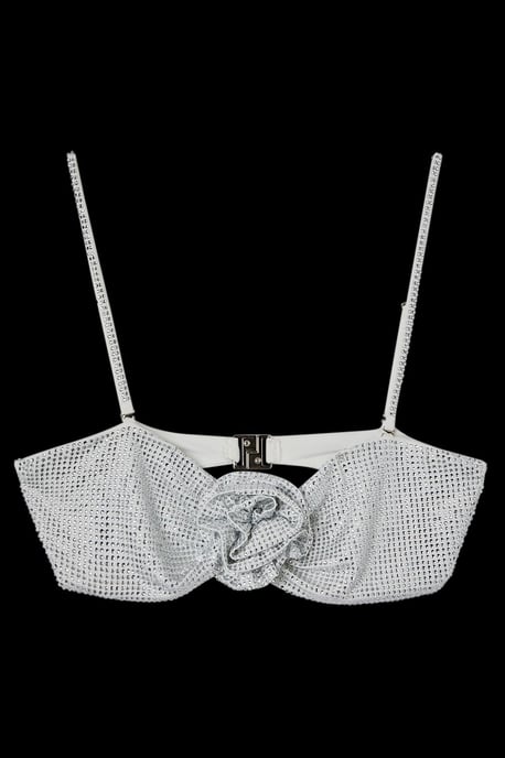 Premium Embellished Rosette Bandeau Bikini Top - Image 4