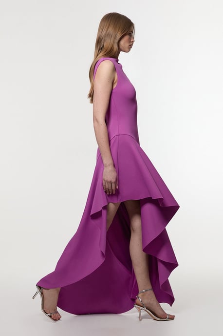 Scuba Drama Ruffle Hem Woven Maxi Dress - Image 3