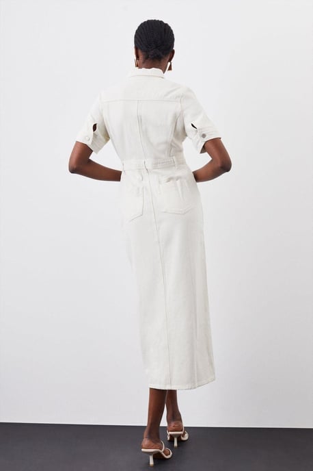 Denim Maxi Shirt Dress - Image 3