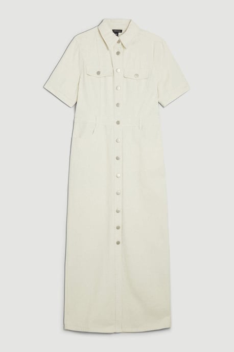 Denim Maxi Shirt Dress - Image 4