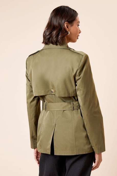Double Breasted Belted Trench Coat - Image 4