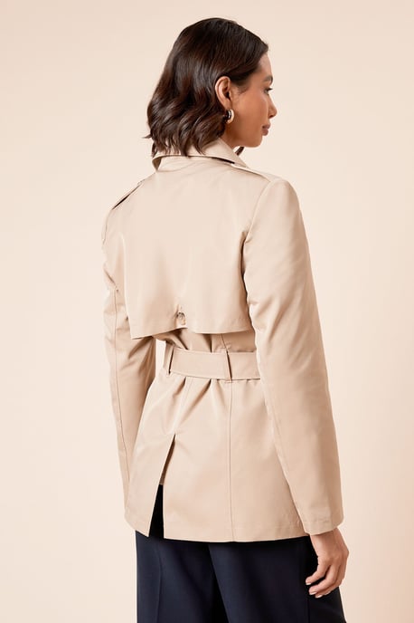 Double Breasted Belted Trench Coat - Image 3
