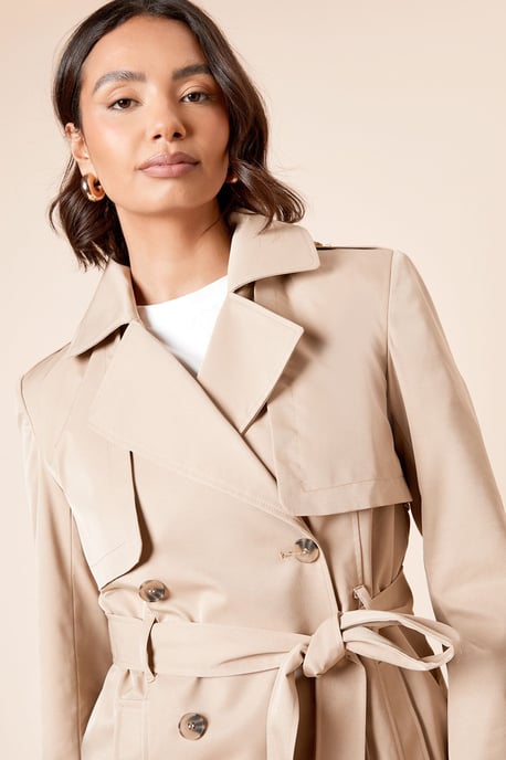 Double Breasted Belted Trench Coat - Image 4