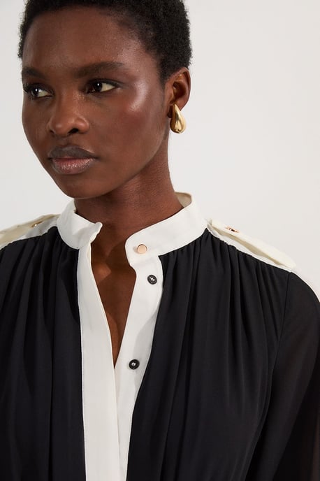 Military Mono Belted Woven Midi Dress - Image 3