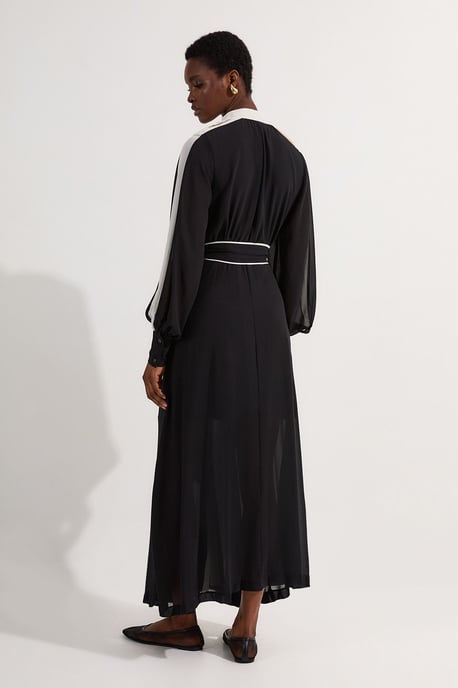 Military Mono Belted Woven Midi Dress - Image 6