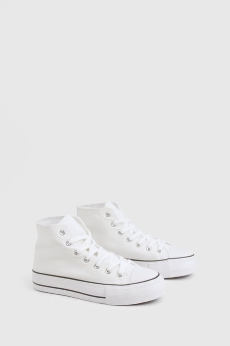 High Top Platform Lace Up Trainers - Image 2