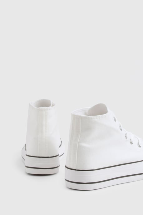 High Top Platform Lace Up Trainers - Image 4