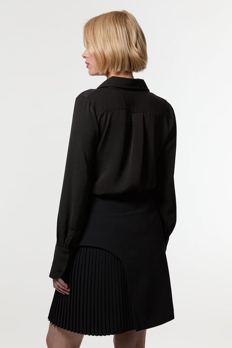 Tailored Buckle Detail Pleated Mini Skirt - Image 5