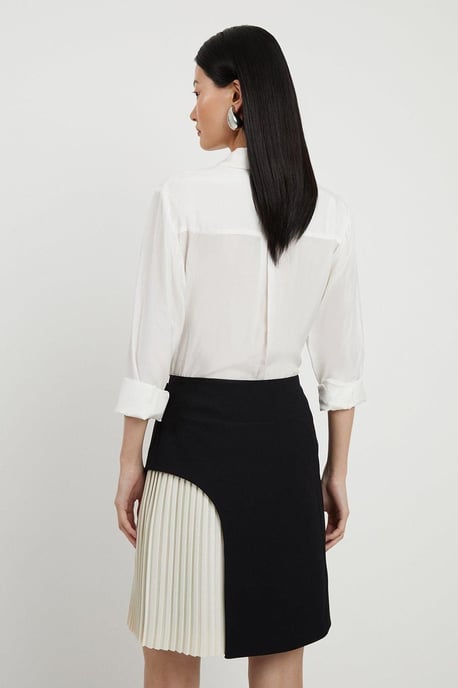 Tailored Buckle Detail Pleated Mini Skirt - Image 5