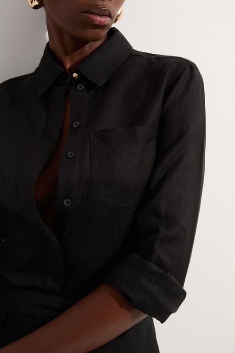 Viscose Linen Woven Long Sleeve Shirt - Image 3