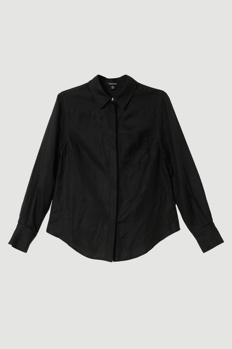 Viscose Linen Woven Long Sleeve Shirt - Image 4