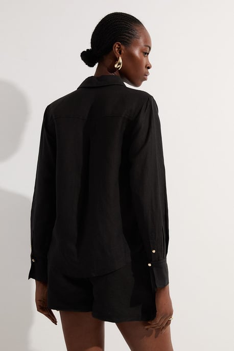Viscose Linen Woven Long Sleeve Shirt - Image 5
