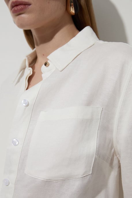 Viscose Linen Woven Long Sleeve Shirt - Image 2