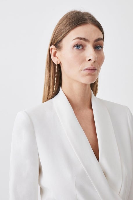 Tailored Tuxedo Wrap Jumpsuit - Image 2