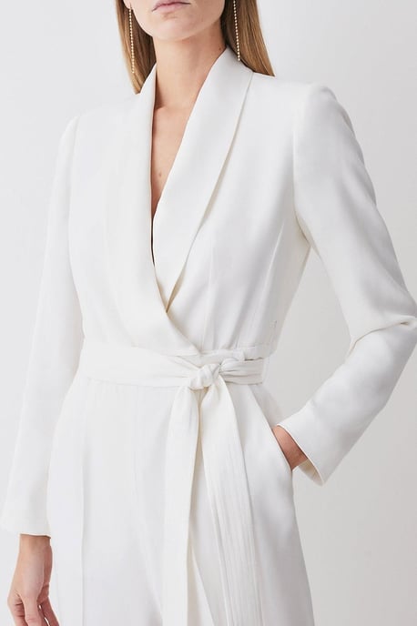 Tailored Tuxedo Wrap Jumpsuit - Image 3