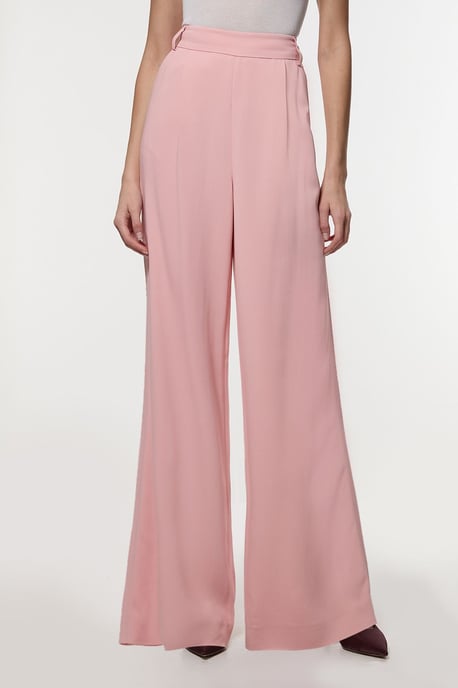 Compact Stretch Viscose Wide Leg Tailored Trouser - Image 2