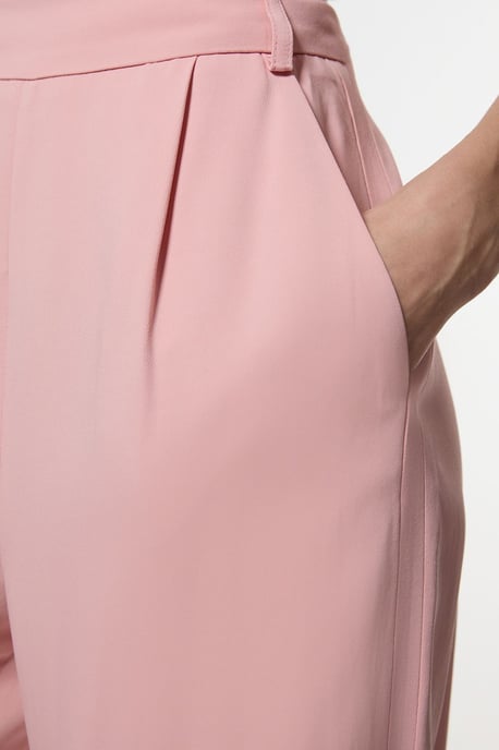 Compact Stretch Viscose Wide Leg Tailored Trouser - Image 3