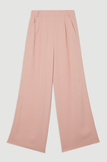 Compact Stretch Viscose Wide Leg Tailored Trouser - Image 4
