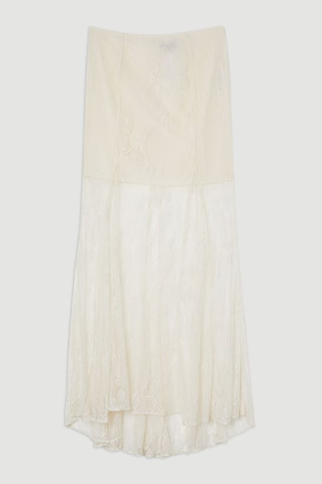 Sheer Lace Godet Woven Maxi Skirt - Image 4