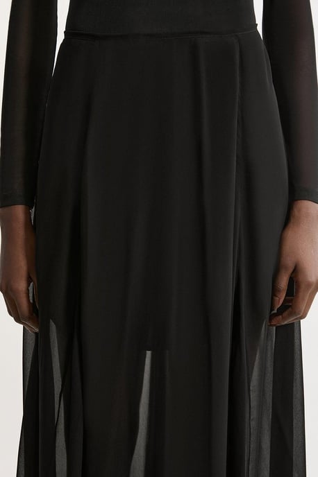 Sheer Viscose Georgette Woven Maxi Skirt - Image 2