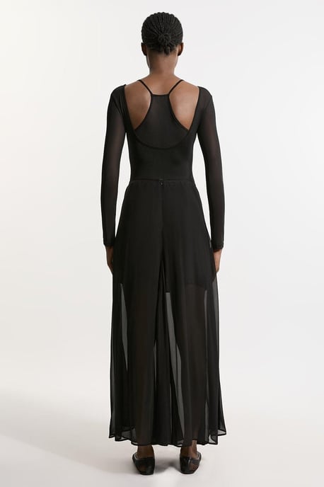 Sheer Viscose Georgette Woven Maxi Skirt - Image 5