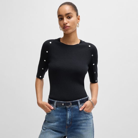 Women's Hugo Boss Famistosa Knit T-Shirt in Dark Blue - Image 1
