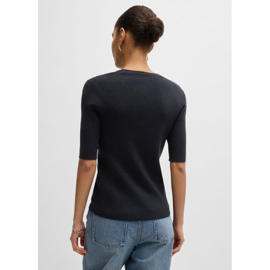Women's Hugo Boss Famistosa Knit T-Shirt in Dark Blue - Image 2