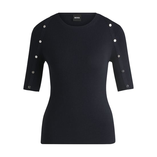Women's Hugo Boss Famistosa Knit T-Shirt in Dark Blue - Image 4