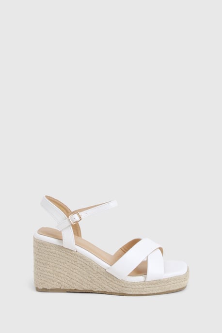 Wide Fit Square Toe Cross Strap Wedges - Image 3