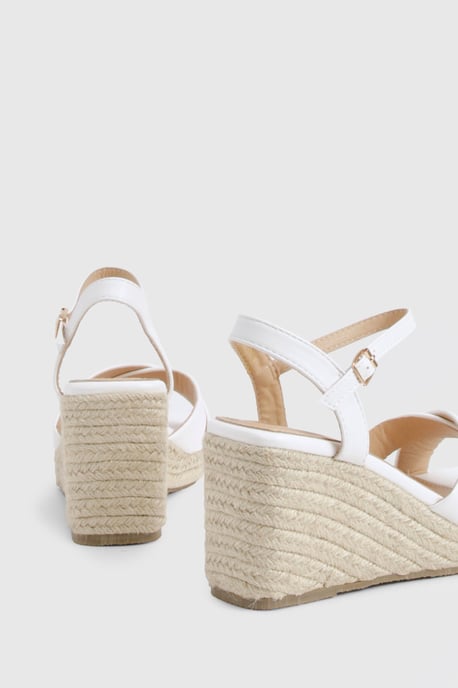 Wide Fit Square Toe Cross Strap Wedges - Image 4