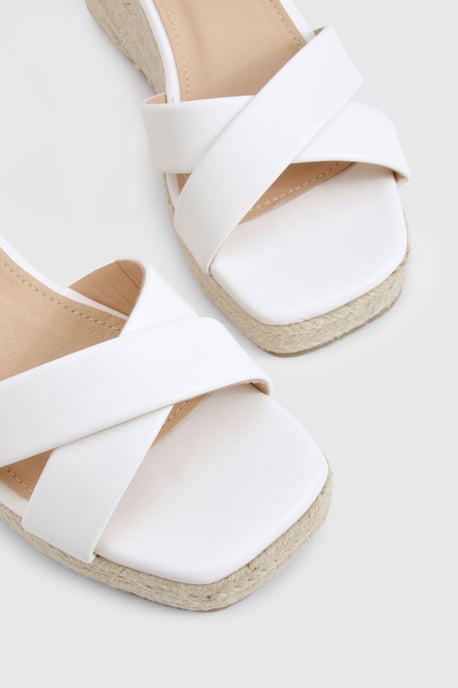Wide Fit Square Toe Cross Strap Wedges - Image 5