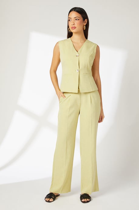 Pleat Detail Straight Leg Trousers - Image 3