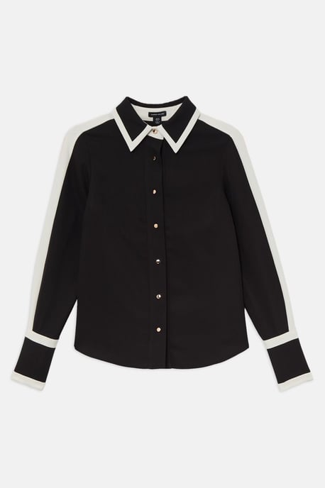 Colour Block Twill Woven Shirt - Image 4