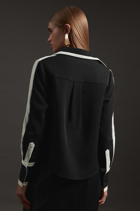 Colour Block Twill Woven Shirt - Image 5