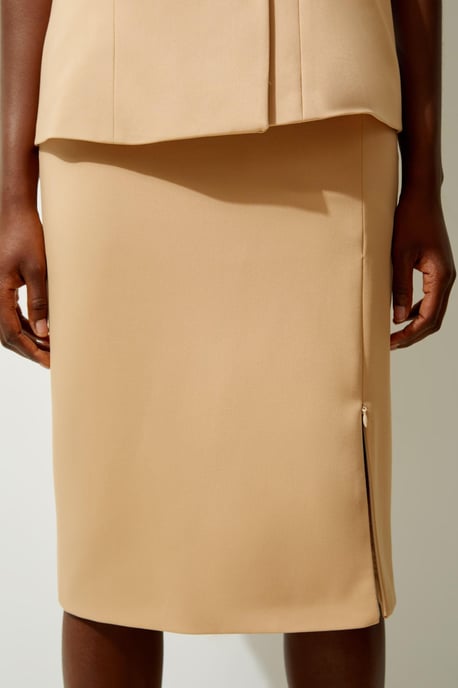 Tailored Side Split Midi Pencil Skirt - Image 3
