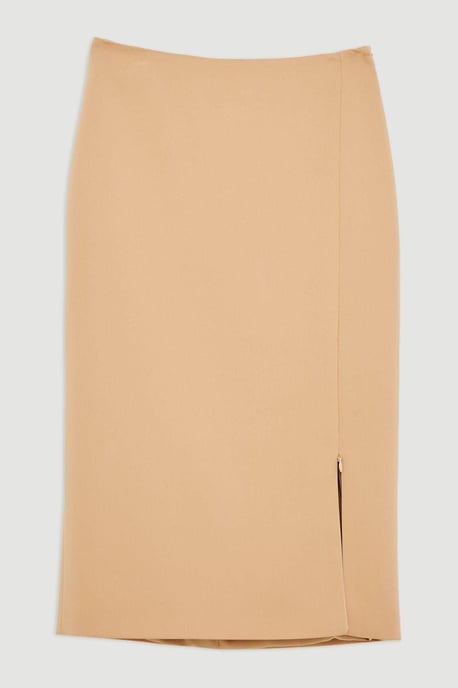 Tailored Side Split Midi Pencil Skirt - Image 4