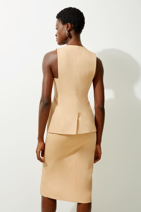 Tailored Side Split Midi Pencil Skirt - Image 5