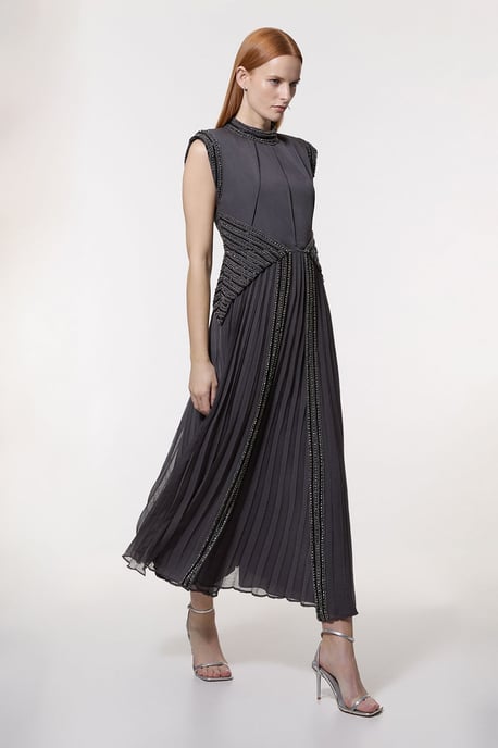 Tall Embellished Beaded Woven Maxi Dress - Image 1