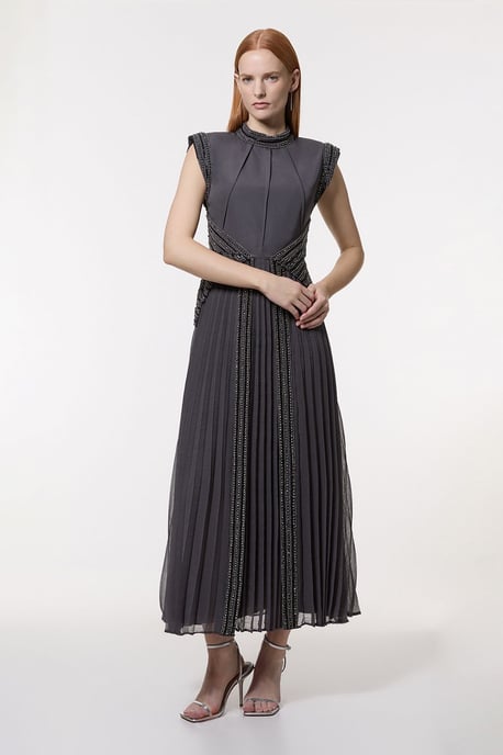 Tall Embellished Beaded Woven Maxi Dress - Image 4