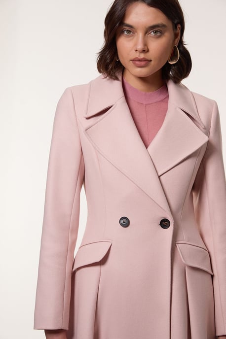 Italian Manteco Wool Blend Tailored Flared Skirt Maxi Coat - Image 2