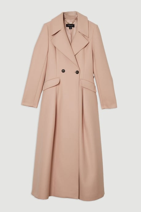 Italian Manteco Wool Blend Tailored Flared Skirt Maxi Coat - Image 4