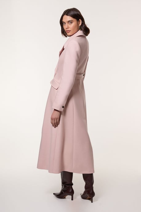 Italian Manteco Wool Blend Tailored Flared Skirt Maxi Coat - Image 5